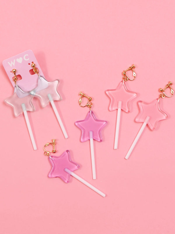 W❤️C lollipop star earrings