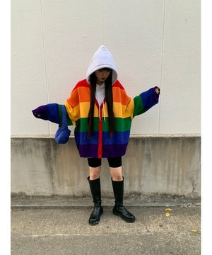 W❤️C rainbow cardigan
