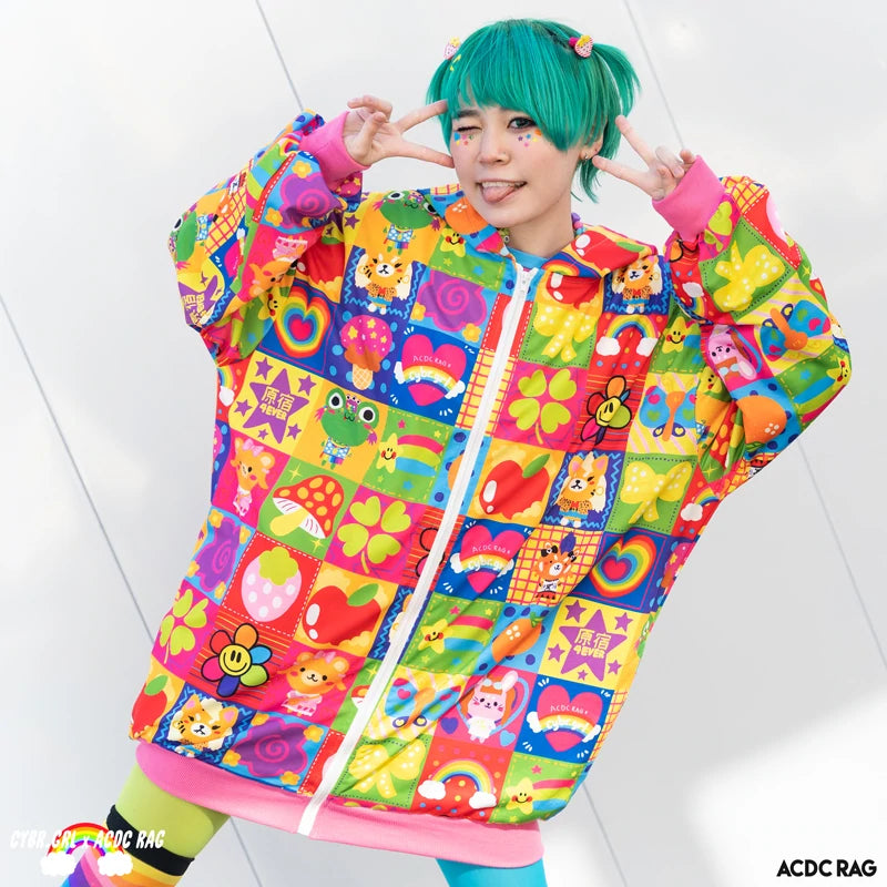 ACDC RAG & Cybr Grl Harajuku 4 Ever patchwork hoodie