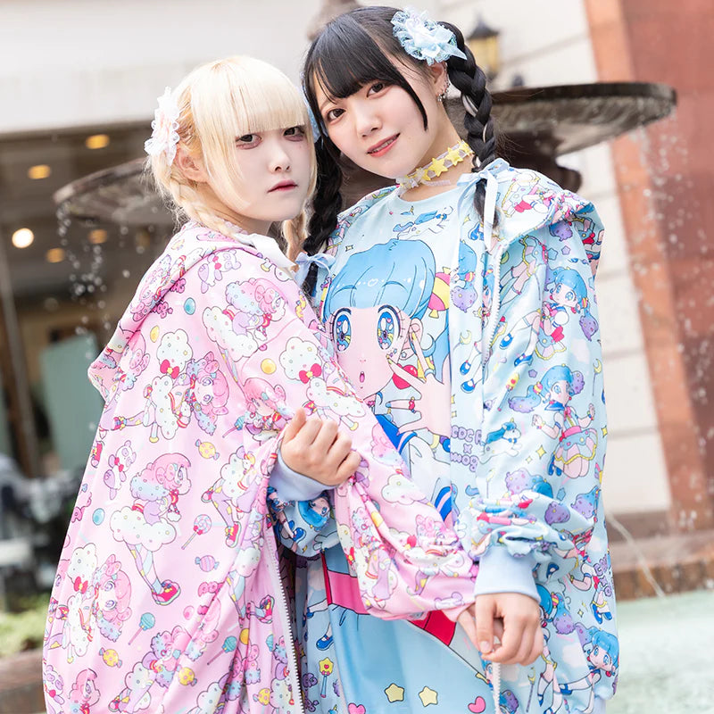 ACDC RAG x Mog “Yume-chan” blue hoodie – Grumpy Bunny