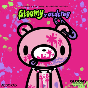 ACDC RAG and Gloomy Bear long sleeve bright pink t-shirt