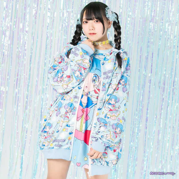 ACDC RAG x Mog “Yume-chan” blue hoodie – Grumpy Bunny