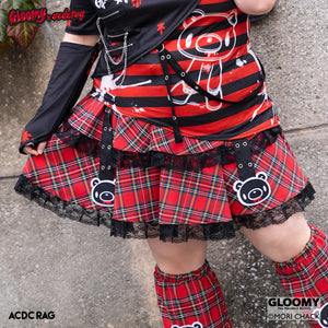 ACDC RAG & Gloomy Bear plus size dark belt skirt